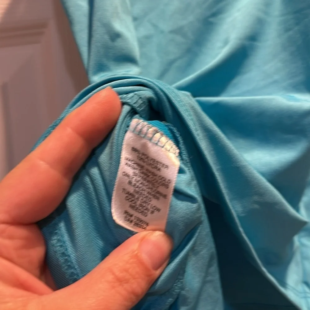 Lucky in Love Girls Core Cutout Blue Tank Top L 14 Tennis Athletic Aqua